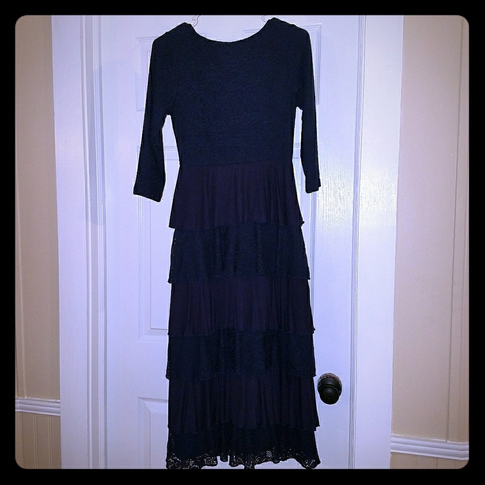 Dainty Jewels Layering Navy Blue Dress